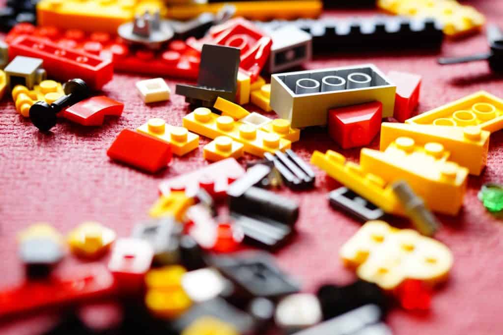 close up picture of Lego bricks